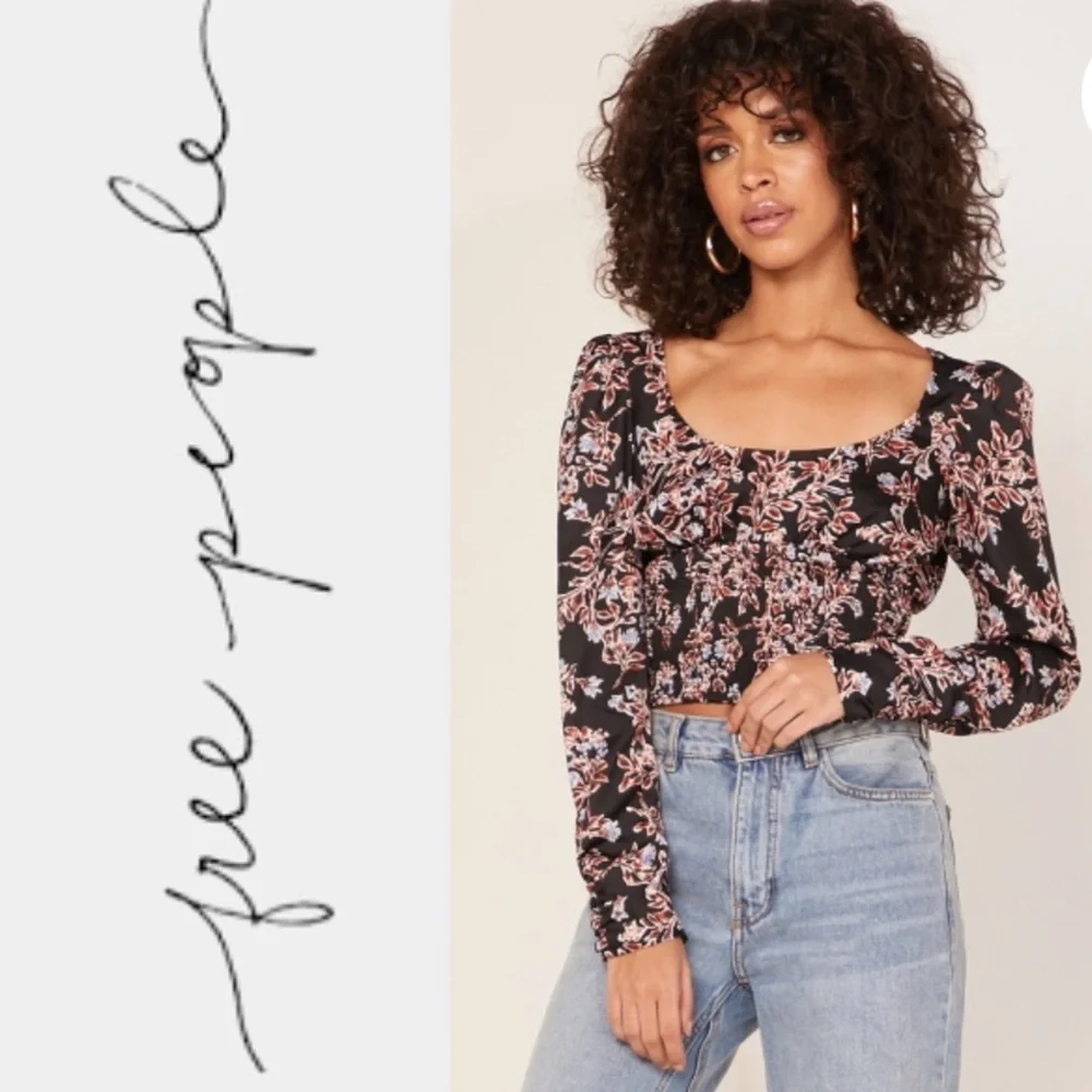 Free People Santiago Scoop Neck Printed Top - Picture 1 of 9